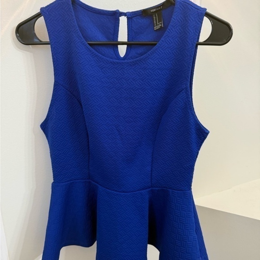 Forever 21 Royal Blue Textured Tank Top